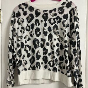 Z Supply Black and White Leopard Print Sweater